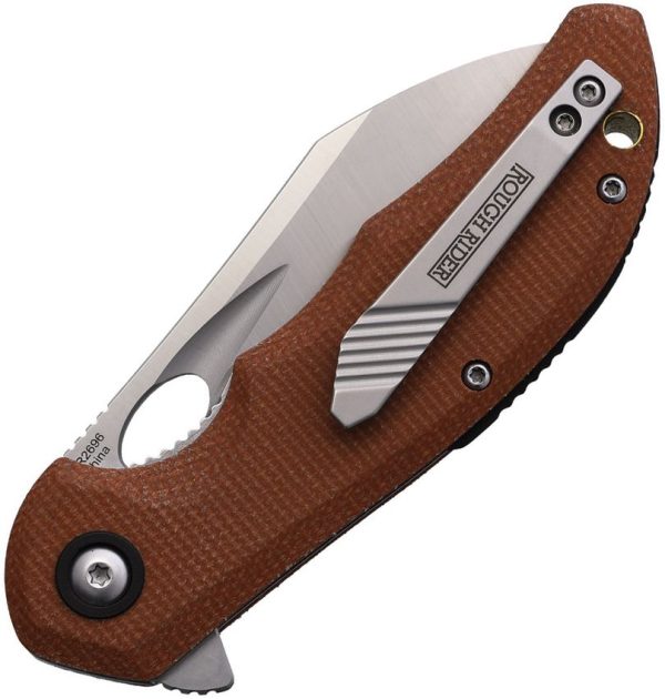 Rough Rider Linerlock Brown Micarta Folding Knife 3.25"