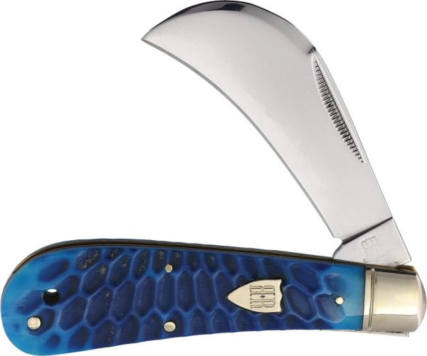 Rough Rider Hawkbill Blue Dragon Bone Folding Knife