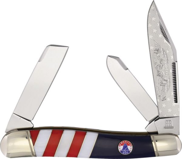 RR2739.jpg Rough Rider Texas Stockman 250 USA Annv Folding Knife Red Blue