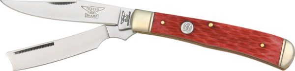 RR274.jpg Rough Rider Razor Trapper Bone Handle Folding Knife