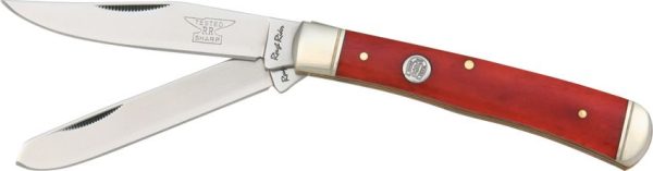 Rough Rider Trapper Red Smooth Bone Folding Knife