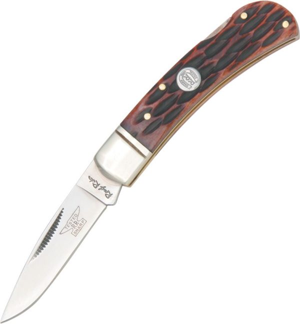 Rough Rider Lockback Amber Bone Folding Knife