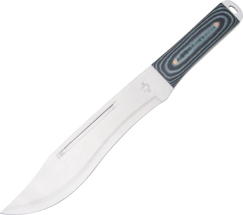Rough Rider 14" Throwing Knife, 9.25" Stainless Blade, Black Micarta Handle