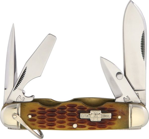 Rough Rider Camp Knife Amber Bone Multi-Tool