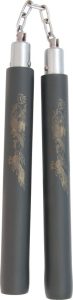 RR616.jpg Rough Rider Nunchaku Rubber Black - 12 inches