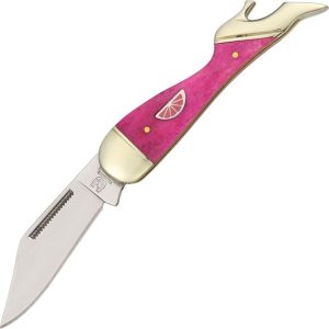 Rough Rider Small Leg Knife Pink Lemonade Bone