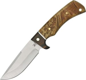 RR844.jpg Rough Rider Fixed Blade Hunting Knife - Burl Wood Handle