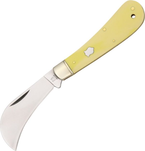 RR861.jpg Rough Rider Hawkbill Yellow Synthetic Folding Knife