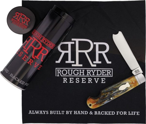 Rough Ryder Reserve One Arm Razor D2 Stag Bone Folding Knife