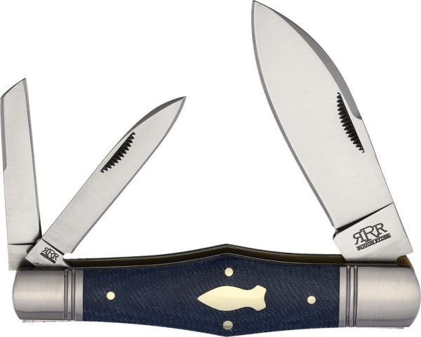Rough Ryder Reserve Swell Center Whittler D2 Blue Folding Knife 4.5"
