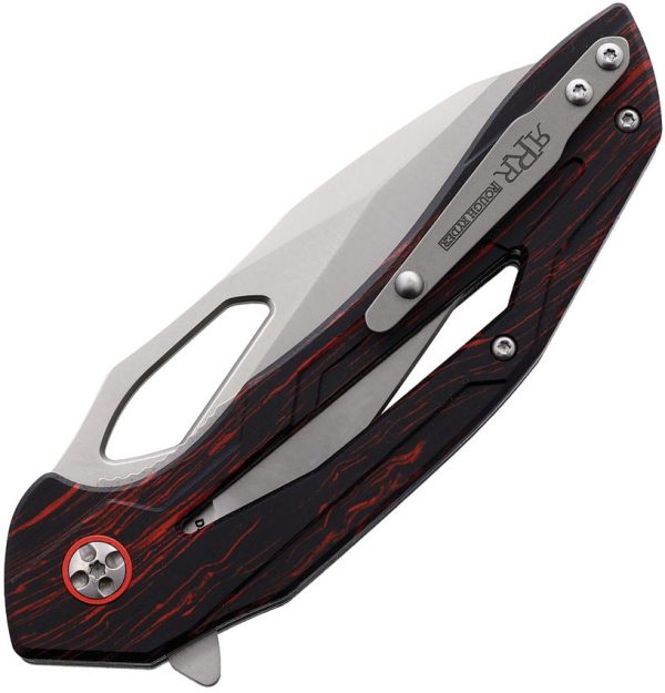 Rough Ryder Reserve Linerlock D2 Black/Red G10 Extended Tang