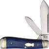 Rough Ryder Hogleg Peanut Blue Bone Folding Knife D2 Steel