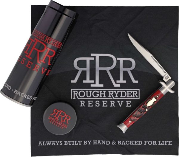 Rough Ryder Bowtie Folder D2 Red Bone Folding Knife