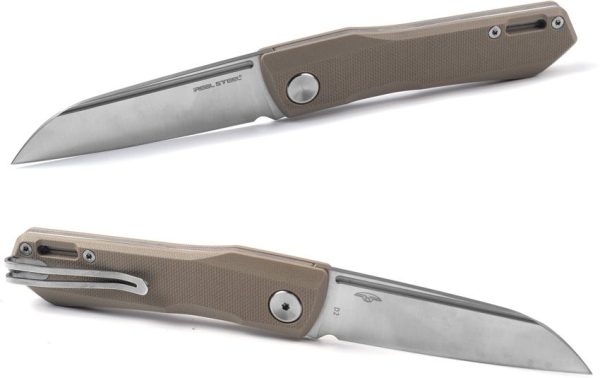 Real Steel Solis Lite Slip Joint Folding Knife D2 Coyote Tan