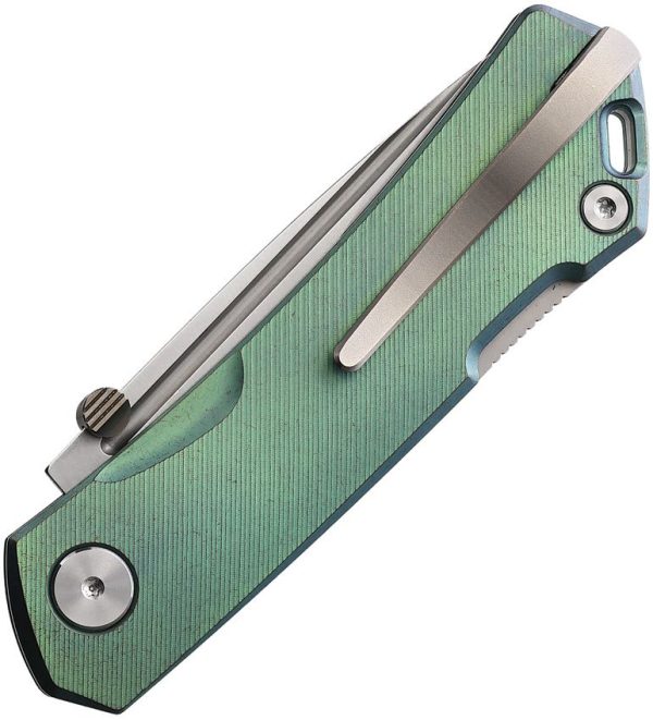 Real Steel Luna Maius Lockback - Green Titanium