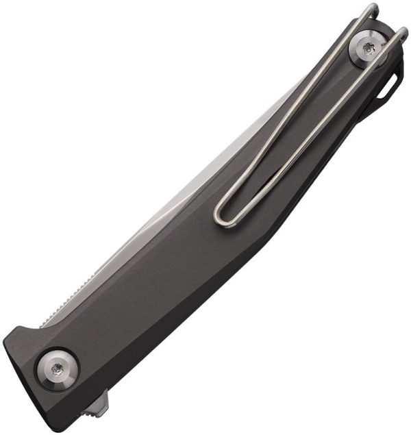 Real Steel Teres Linerlock Gray Folding Knife Nitro V Steel