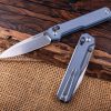 Real Steel Perix Crossbar Lock - Denim Micarta