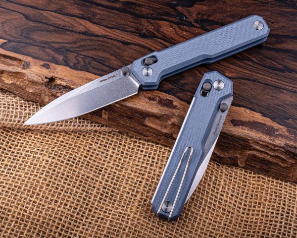 Real Steel Perix Crossbar Lock - Denim Micarta