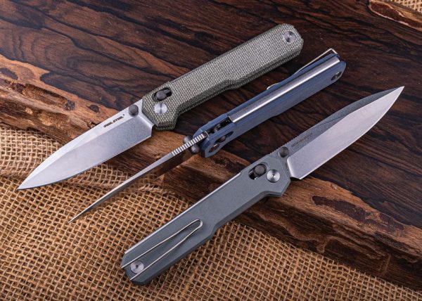 Real Steel Perix Crossbar Lock - Denim Micarta