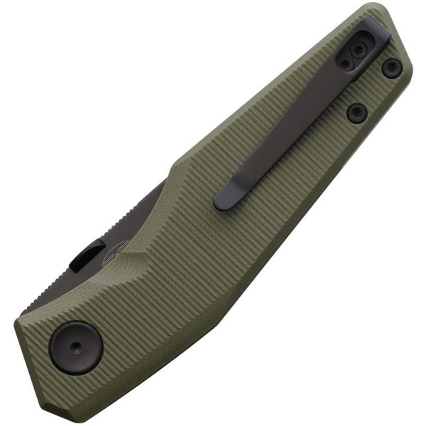 Real Steel Spectrum Button Lock Folding Knife OD Green G10