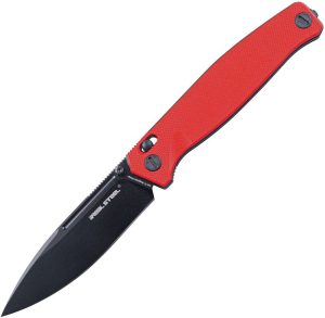 Real Steel Huginn Slide Lock Folding Knife VG-10 Red Black G10