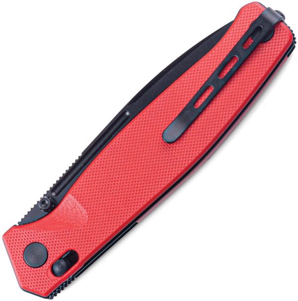 Real Steel Huginn Slide Lock Folding Knife VG-10 Red Black G10