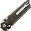 Real Steel Sacra Slide Lock Green Micarta Folding Knife K110
