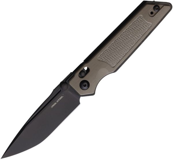 Real Steel Sacra TAC Coyote Brown K110 Folding Knife Tanto
