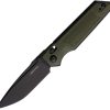Real Steel Sacra TAC Crossbar Lock OD Green Folding Knife K110