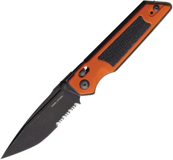 Real Steel Sacra TAC Folding Knife K110 Tanto Orange G10