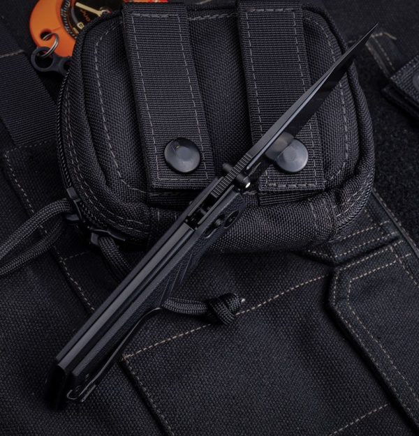 Real Steel Sacra Pro Folding Knife K110 Black G10 Crossbar Lock