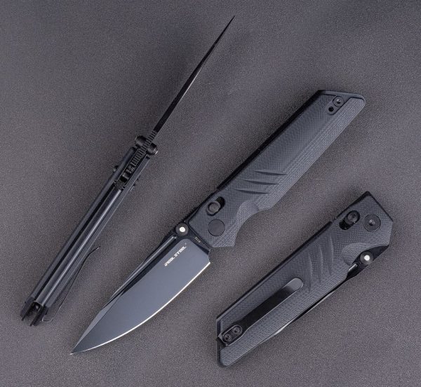 Real Steel Sacra Pro Folding Knife K110 Black G10 Crossbar Lock