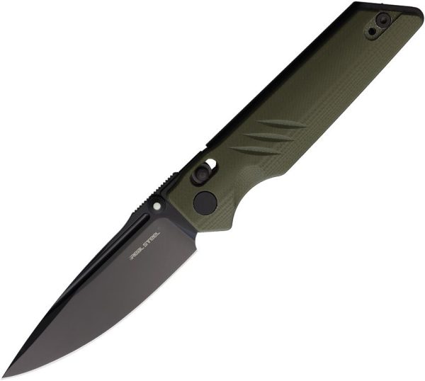 Real Steel Sacra Pro Crossbar Lock OD Green G10 Folding Knife
