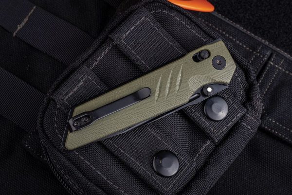 Real Steel Sacra Pro Crossbar Lock OD Green G10 Folding Knife