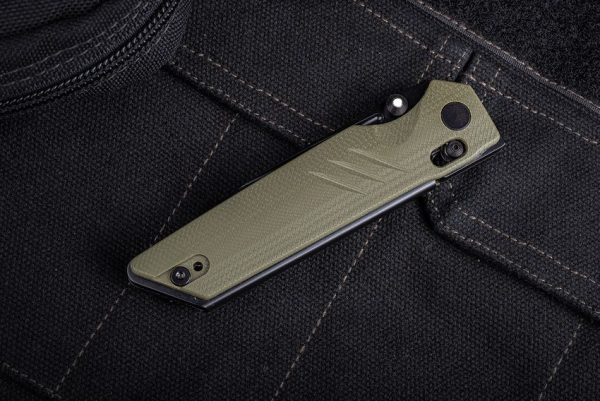 Real Steel Sacra Pro Crossbar Lock OD Green G10 Folding Knife