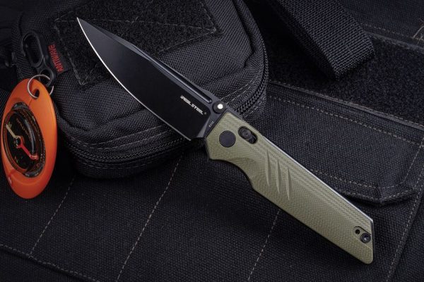 Real Steel Sacra Pro Crossbar Lock OD Green G10 Folding Knife