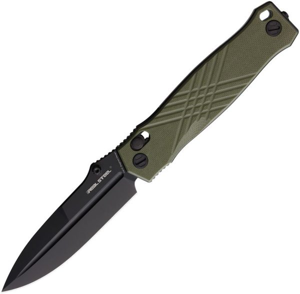 Real Steel Muninn Slide Lock OD Green G10 Folding Knife VG-10