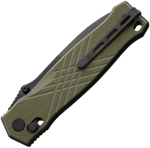 Real Steel Muninn Slide Lock OD Green G10 Folding Knife VG-10
