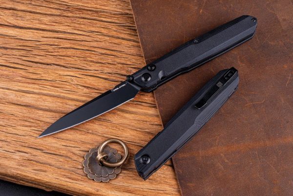 Real Steel G5 Metamorph Button Lock Folding Knife Black 14C28N