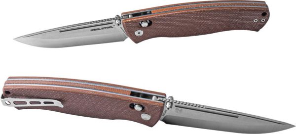 Real Steel Pathfinder Crossbar Lock Brown Micarta