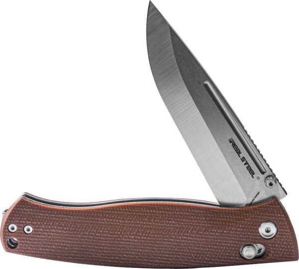 Real Steel Pathfinder Crossbar Lock Brown Micarta