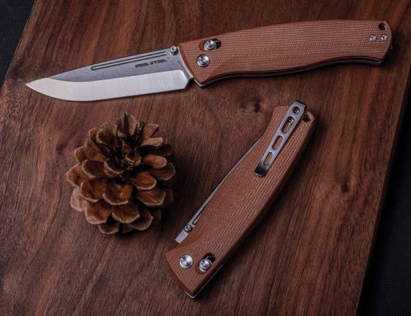 Real Steel Pathfinder Crossbar Lock Brown Micarta