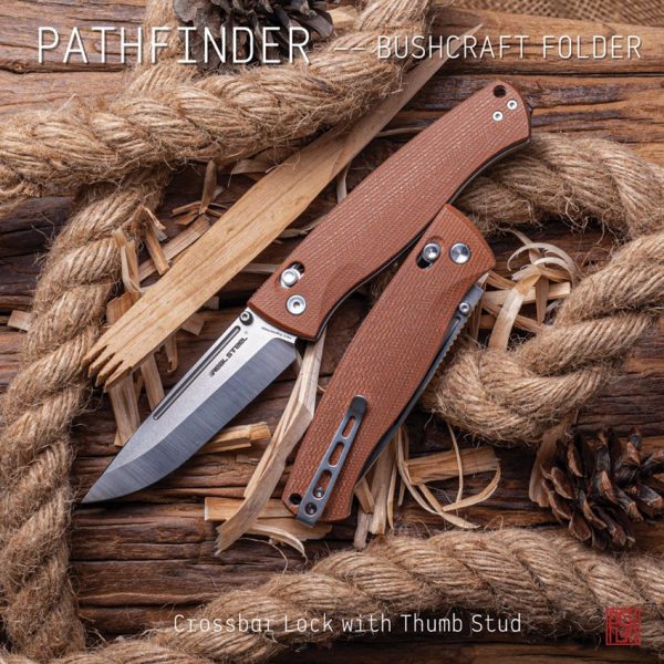 Real Steel Pathfinder Crossbar Lock Brown Micarta