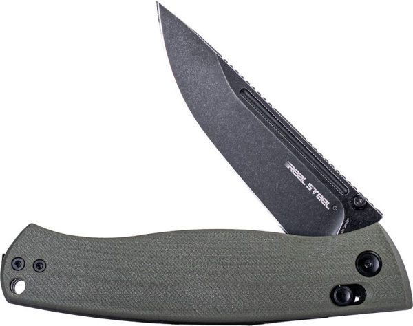 Real Steel Pathfinder FFG Folding Knife 14C28N Blade OD Green G10