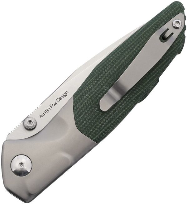 Real Steel Hoeft Button Lock Folding Knife S35VN Green Micarta