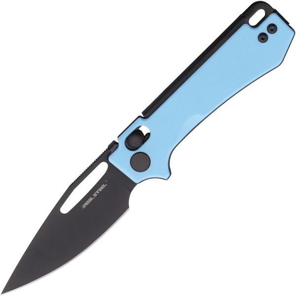 RS8051BB.jpg Real Steel Vis Crossbar Lock Blue G10 Folding Knife 12C27