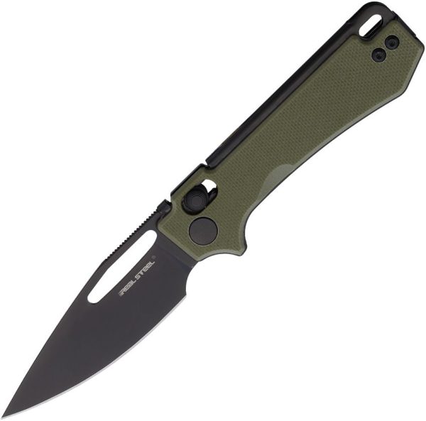 Real Steel Vis Crossbar Lock Green G10 Folding Knife 12C27