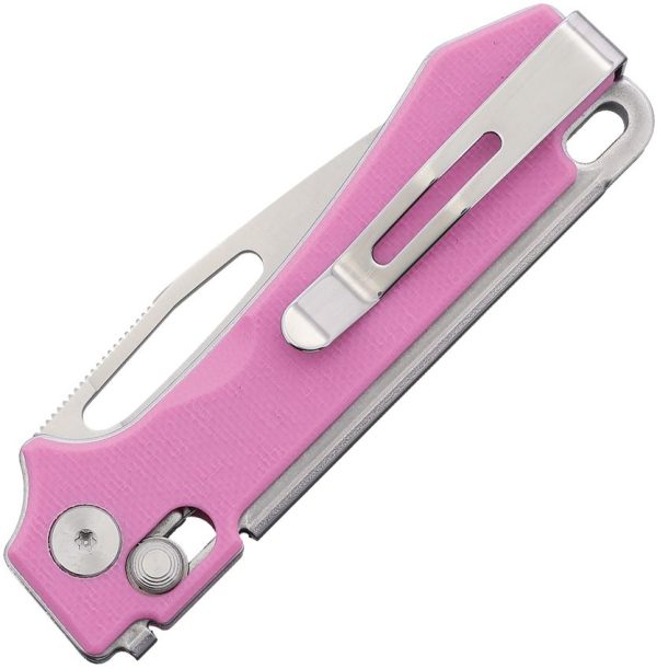 Real Steel Vis Crossbar Lock Pink G10 Folding Knife 12C27