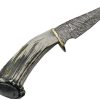 Rite Edge USA Damascus Skinner - Elk Stag Turquoise