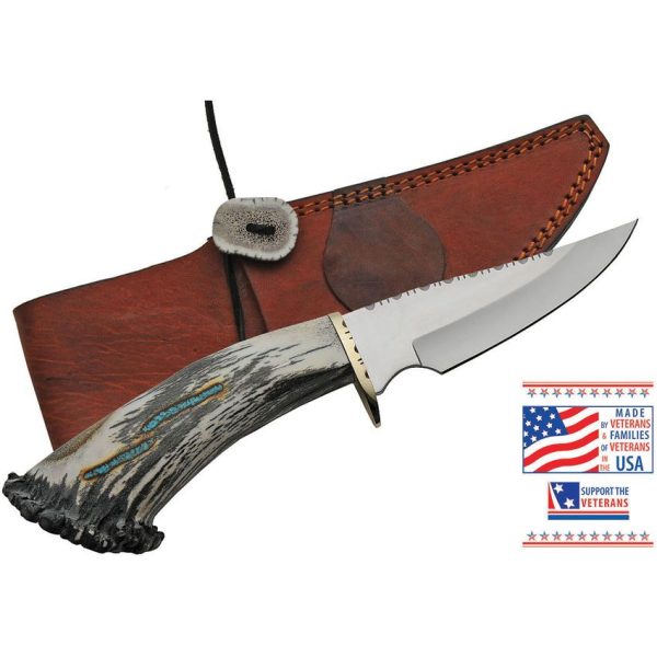 Rite Edge USA Skinner 5 inch - Elk Stag Mirror Polish